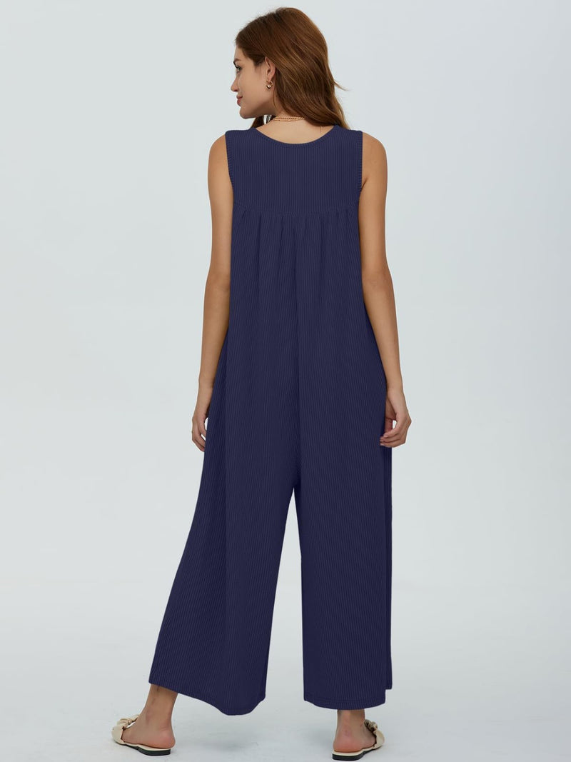 Sawyer Round Neck Wide Strap Jumpsuit