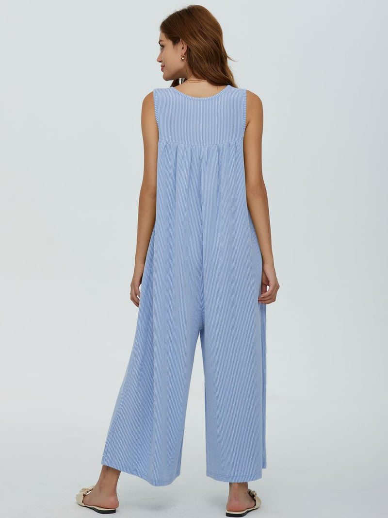 Sawyer Round Neck Wide Strap Jumpsuit