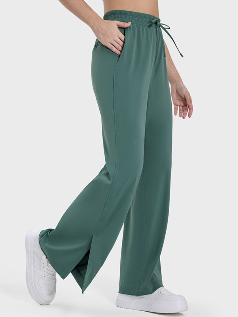 Rose Slit Wide Leg Active Pants