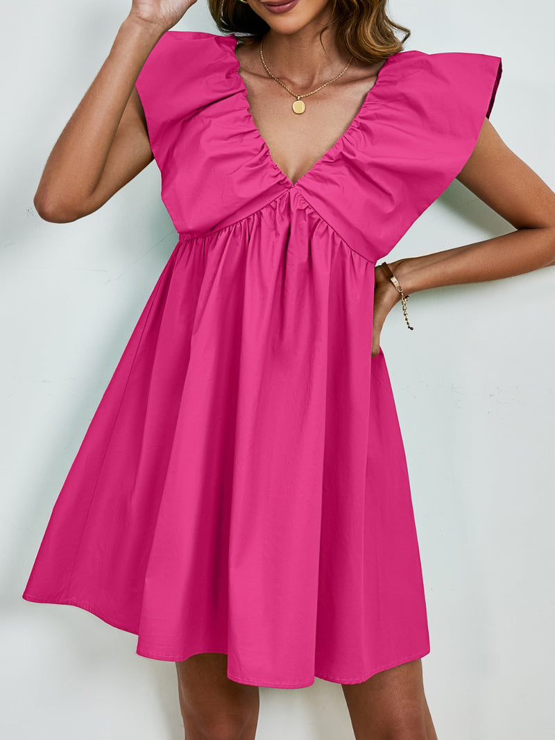 Felicia V-Neck Cap Sleeve Dress