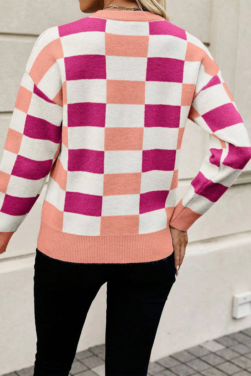 Chelsie Color Block Round Neck Sweater