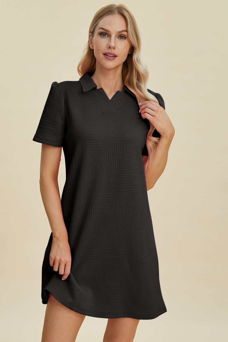 Imogen Full Size Texture Short Sleeve Dress