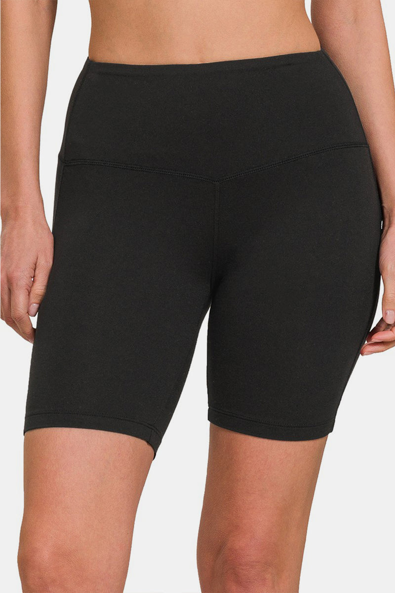 Jayce Zenana High Waist Active Shorts