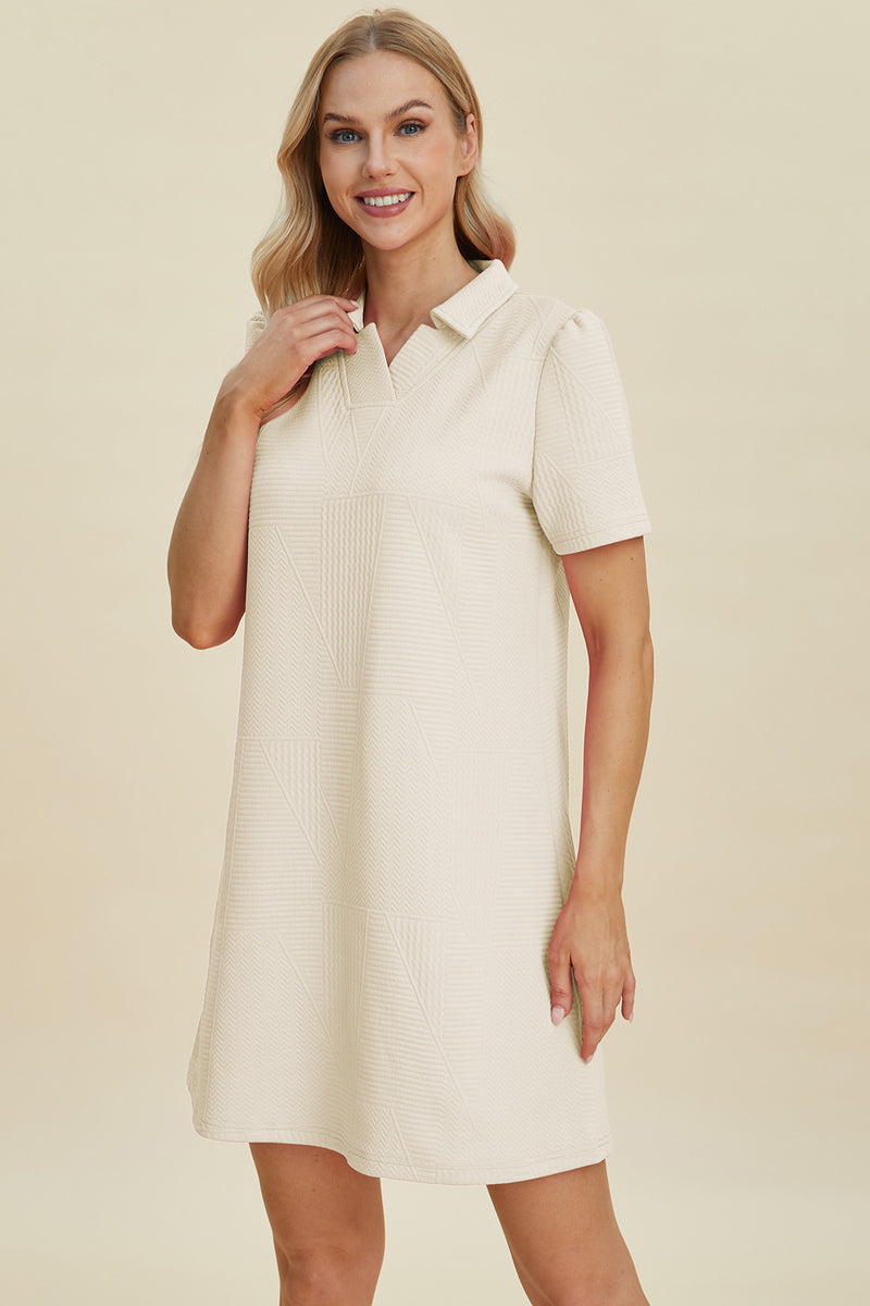 Imogen Full Size Texture Short Sleeve Dress