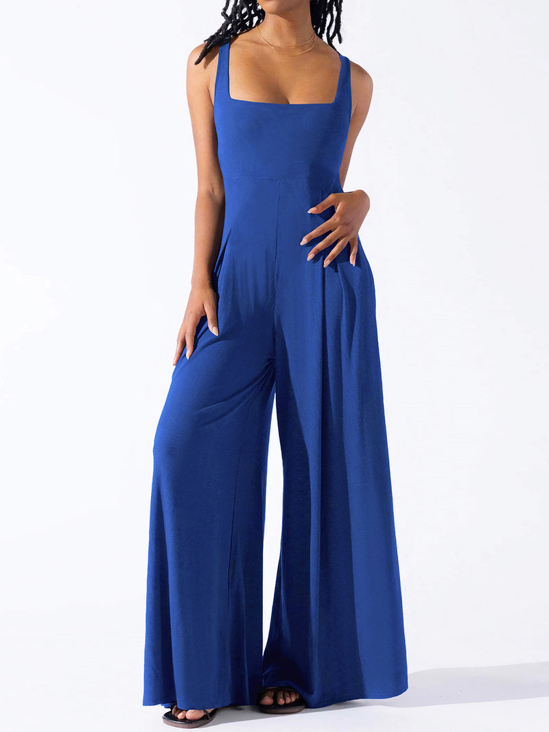 Joy Square Neck Wide Strap Jumpsuit