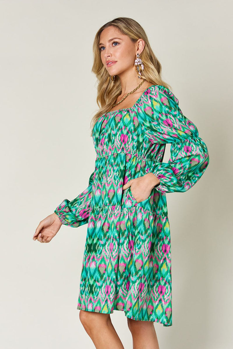 Juliette Full Size Printed Long Sleeve Dress