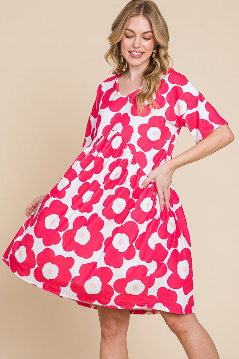 Astrid Flower Print Ruched Dress