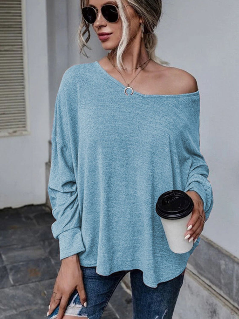 Charlie Full Size Double Tie Drop Shoulder Long Sleeve T-Shirt