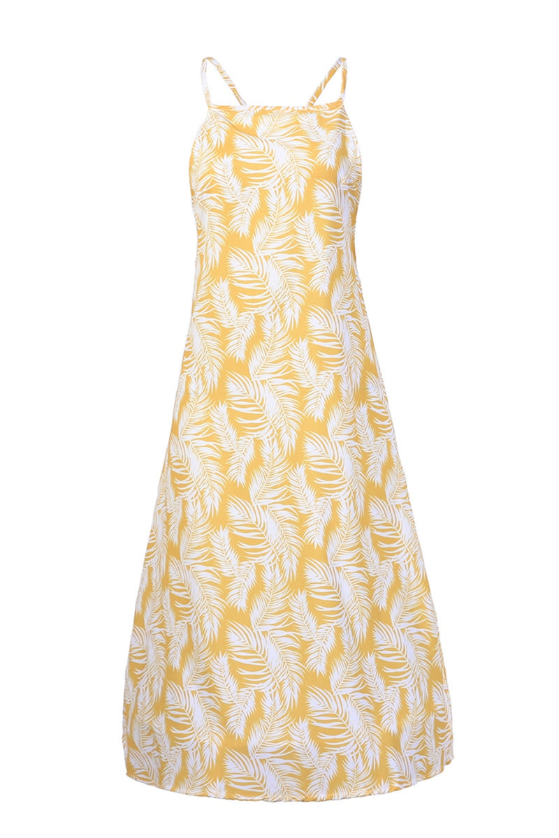 Addington Slit Crisscross Printed Sleeveless Cami Dress