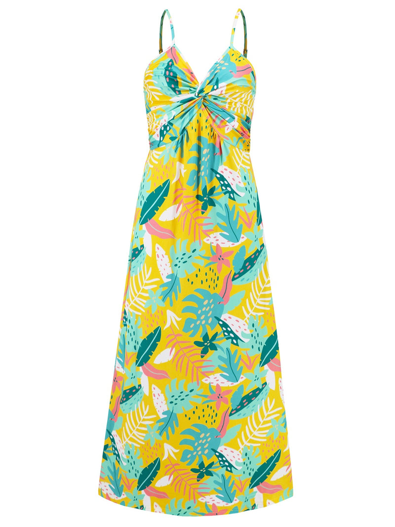 Siena Twisted Printed V-Neck Cami Dress