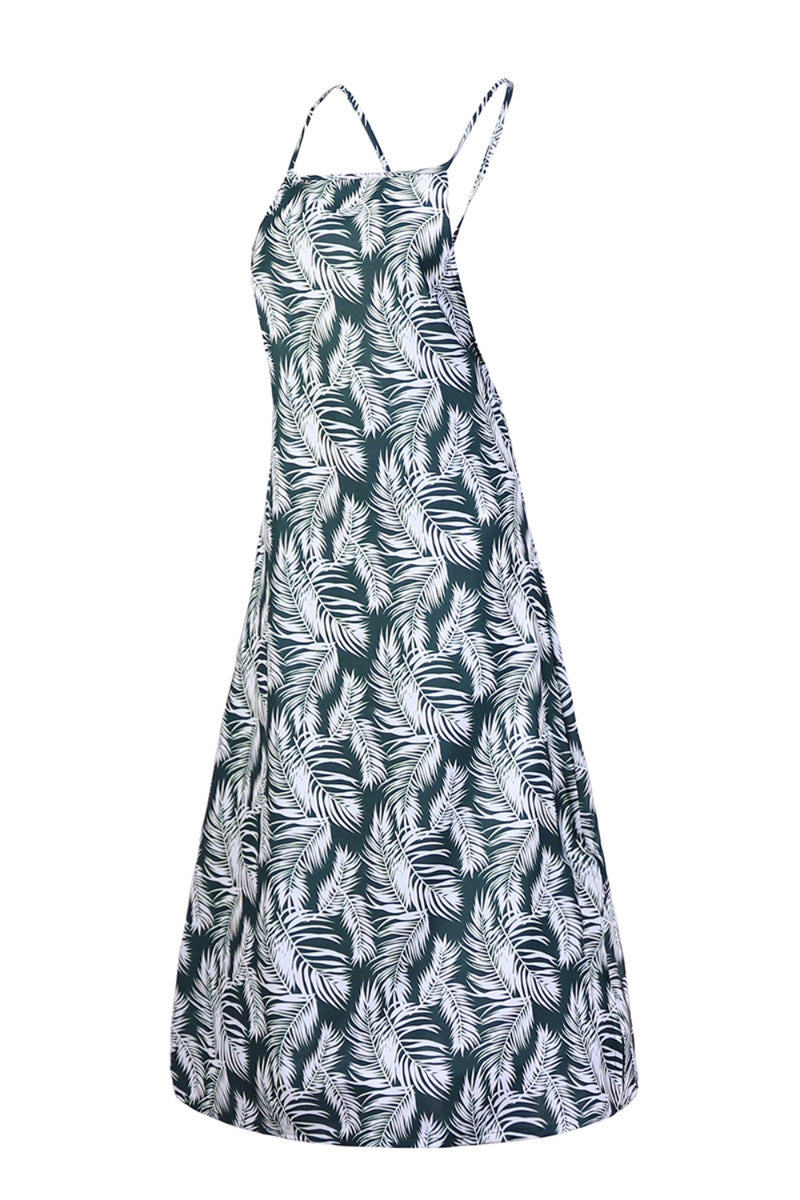 Addington Slit Crisscross Printed Sleeveless Cami Dress