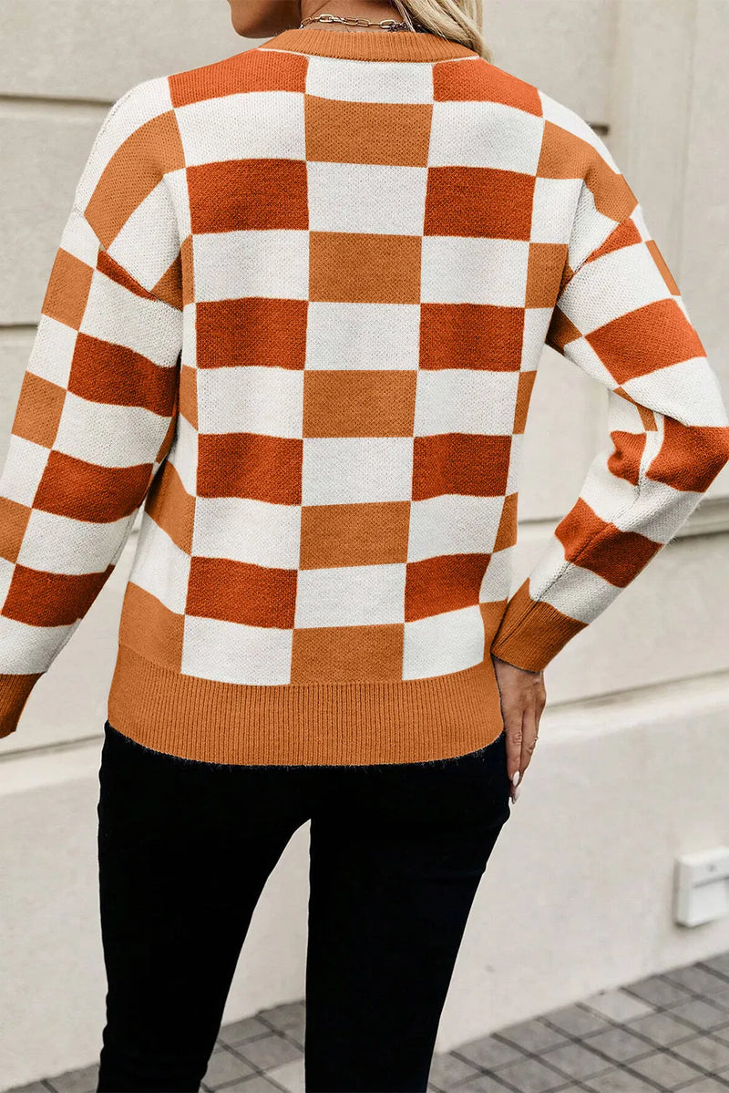 Chelsie Color Block Round Neck Sweater