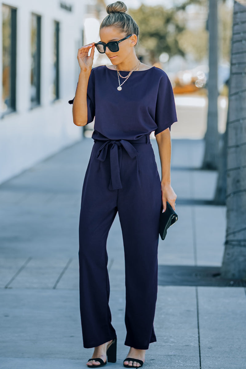 Felicity Tie Waist Straight Leg Jumpsuit