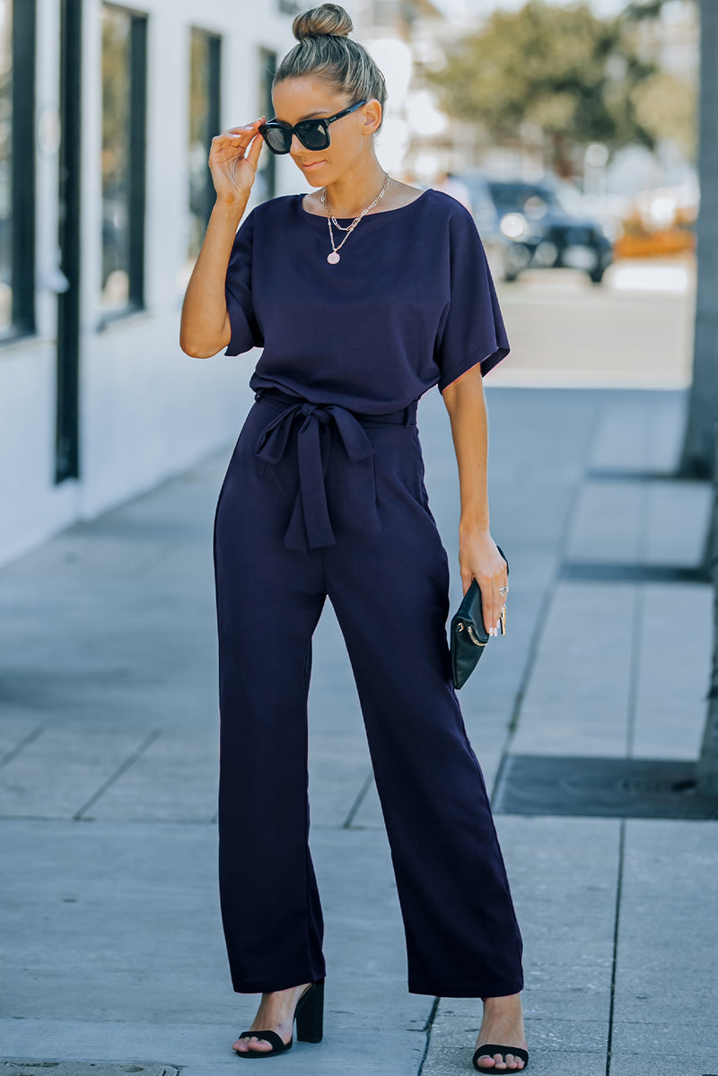 Felicity Tie Waist Straight Leg Jumpsuit