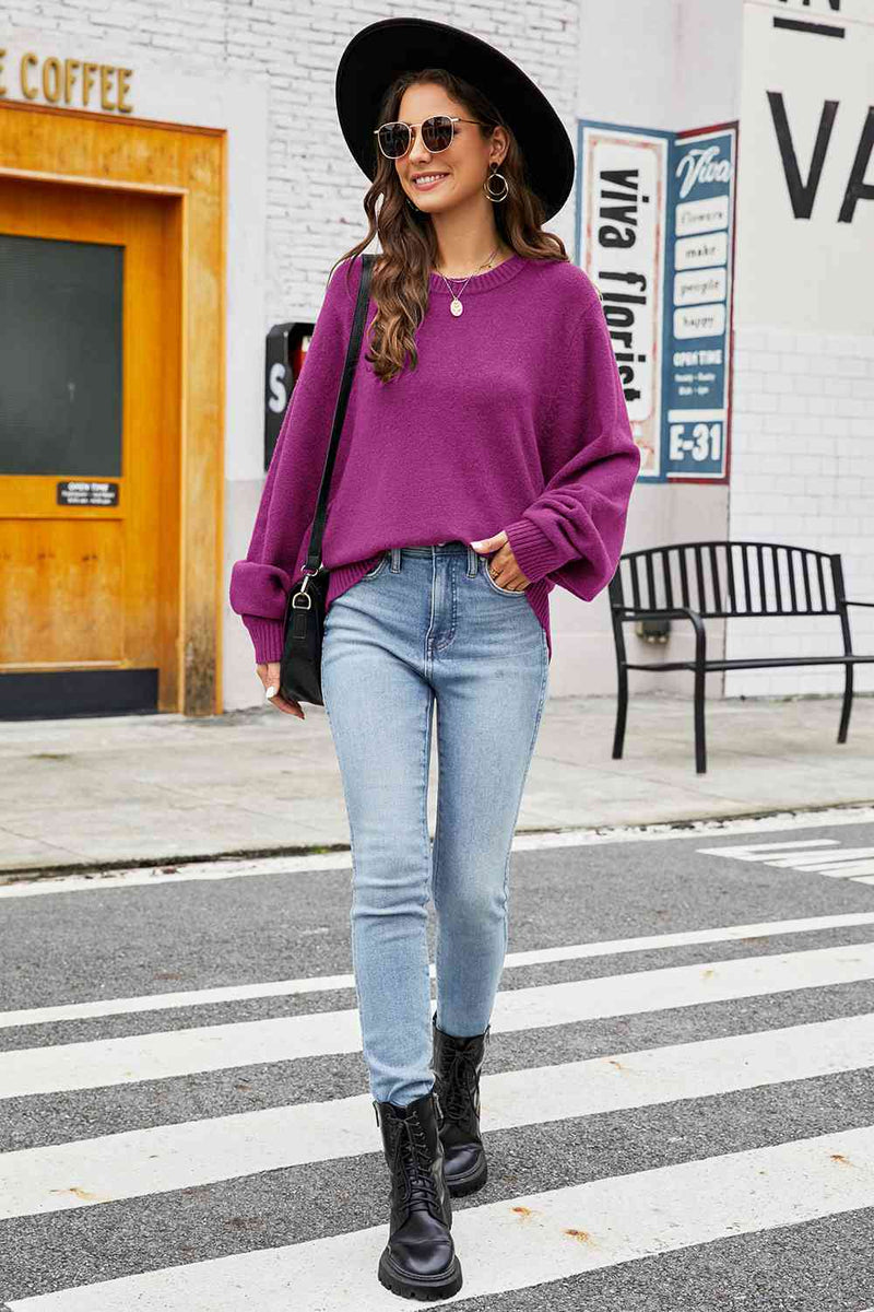 Mallie Round Neck Long Sleeve Sweater