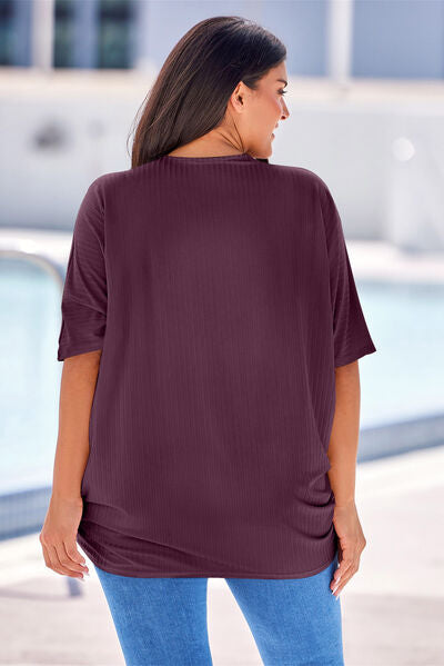 Branya Plus Size Ribbed Cocoon Cover Up