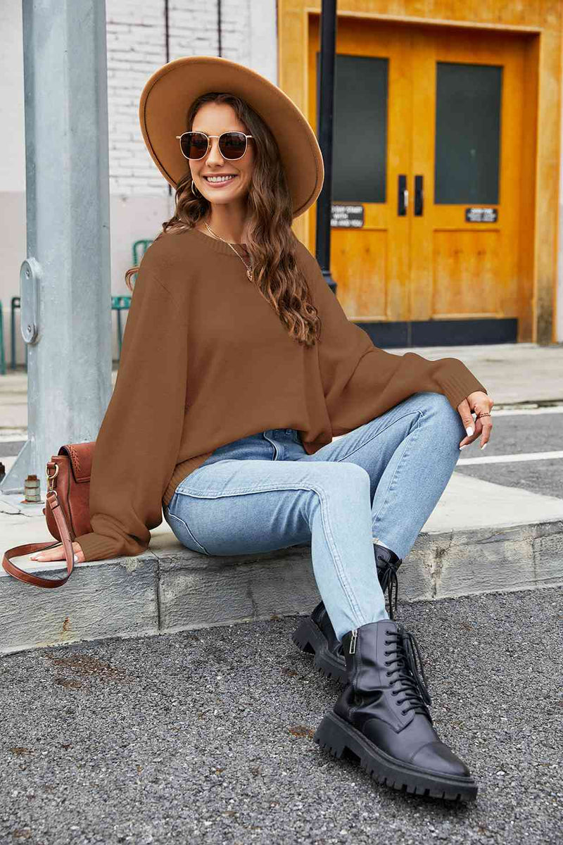 Mallie Round Neck Long Sleeve Sweater