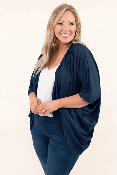 Branya Plus Size Ribbed Cocoon Cover Up