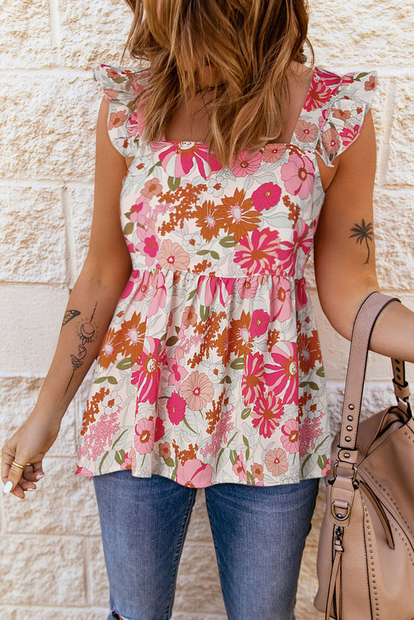 Bea Floral Square Neck Babydoll Top