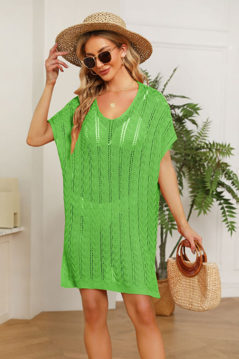 Irie Openwork Side Slit Knit Dress