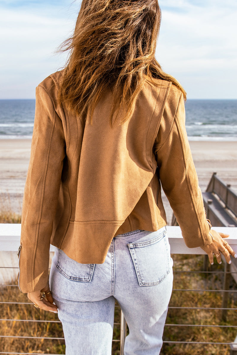 Selah Zip-Up Suede Jacket