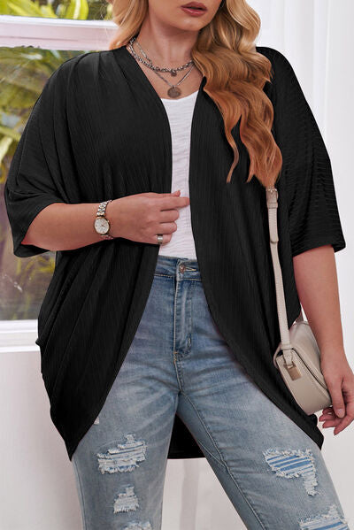 Branya Plus Size Ribbed Cocoon Cover Up