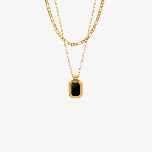 Kelly Titanium Steel Gold-Plated Pendant Necklace