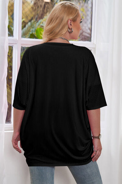 Branya Plus Size Ribbed Cocoon Cover Up