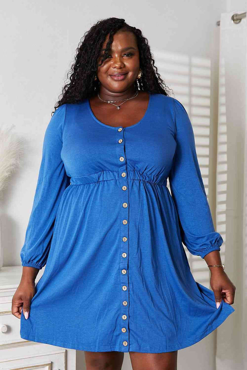 Empire plus hot sale size denim dress