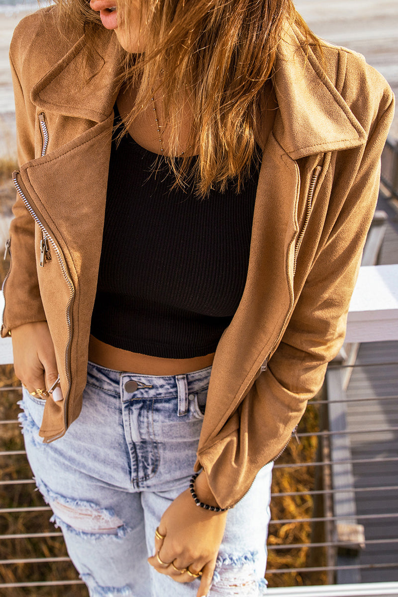 Selah Zip-Up Suede Jacket