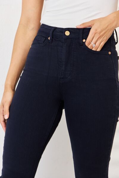 Jordy Judy Blue Full Size Garment Dyed Tummy Control Skinny Jeans