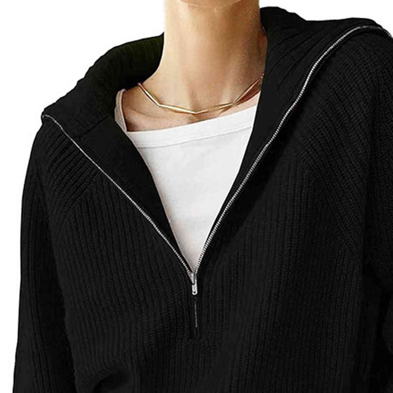 Tami HaIf Zip Long Sleeve Knit Top -- Deal of. theday!
