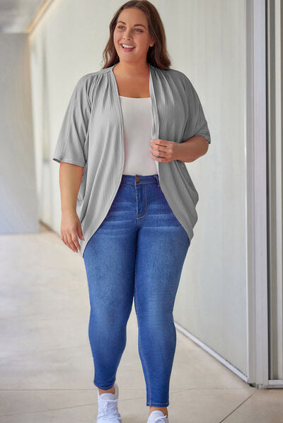 Branya Plus Size Ribbed Cocoon Cover Up