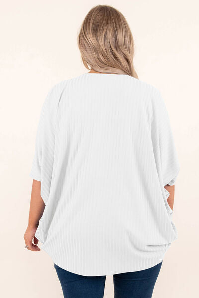 Branya Plus Size Ribbed Cocoon Cover Up