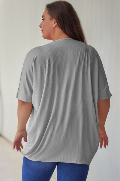 Branya Plus Size Ribbed Cocoon Cover Up